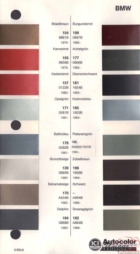 1979 - 1988 BMW Paint Charts Autocolor 1